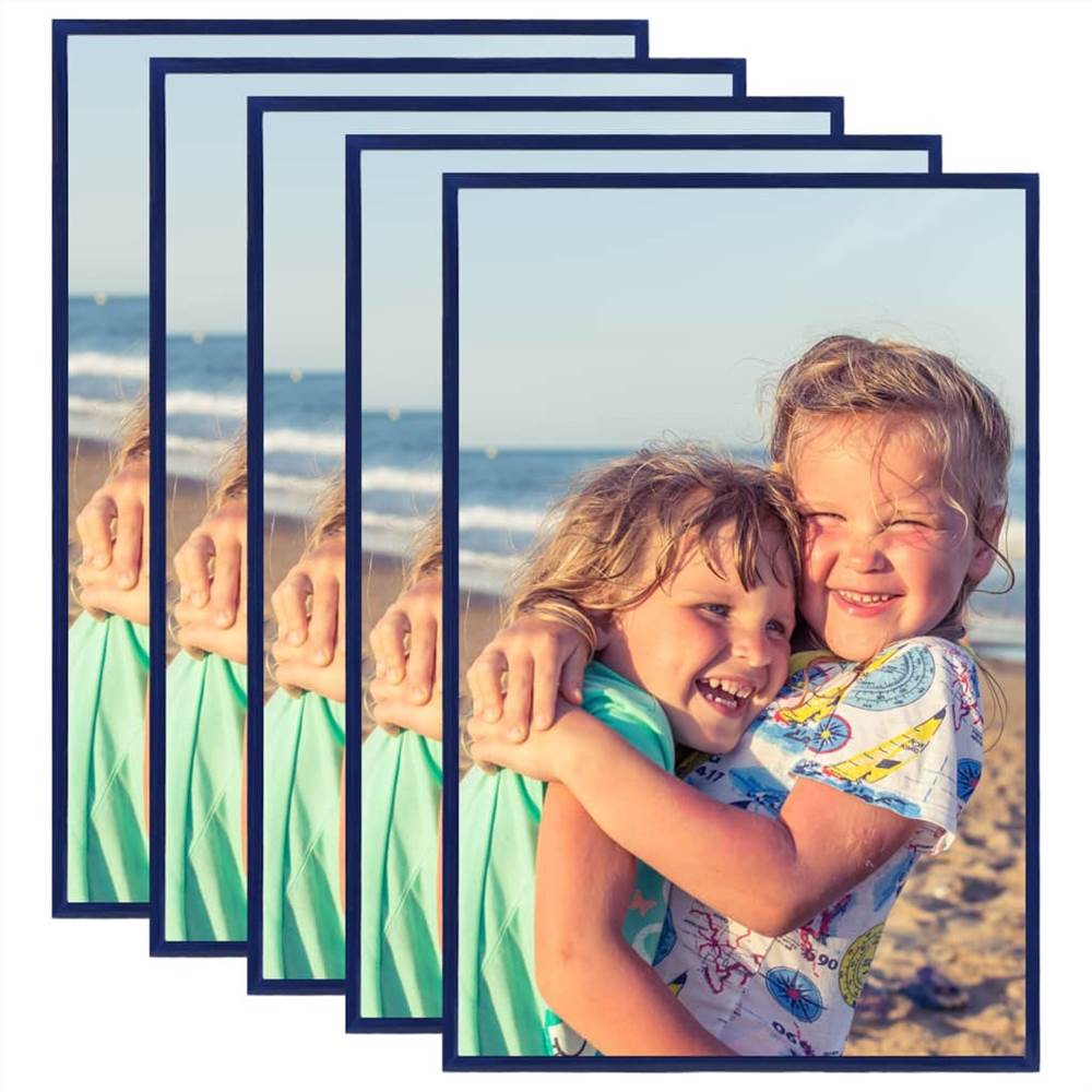 

Photo Frames Collage 5 pcs for Wall or Table Blue 70x90 cm MDF