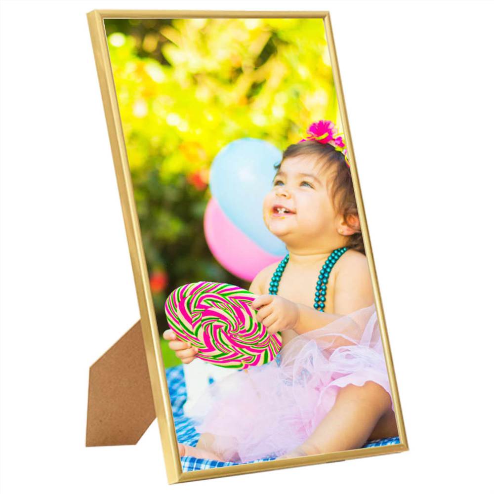Photo Frames Collage 5 pcs for Wall or Table Gold 10x15 cm MDF