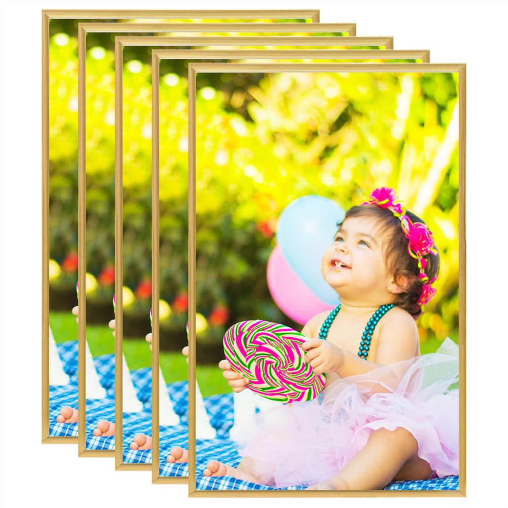 

Photo Frames Collage 5 pcs for Wall or Table Gold 13x18 cm MDF
