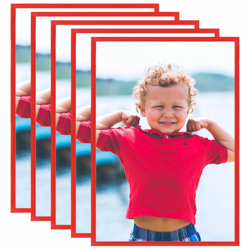 

Photo Frames Collage 5 pcs for Wall or Table Red 15x21cm MDF