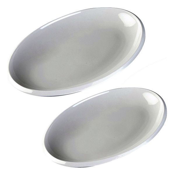 

2 Pieces Oval Porcelain Serving Platter Set