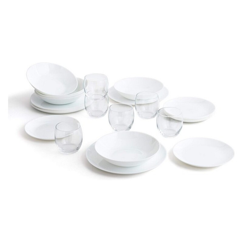 

Luminarc Zelie 24pcs Glass Tableware Set White