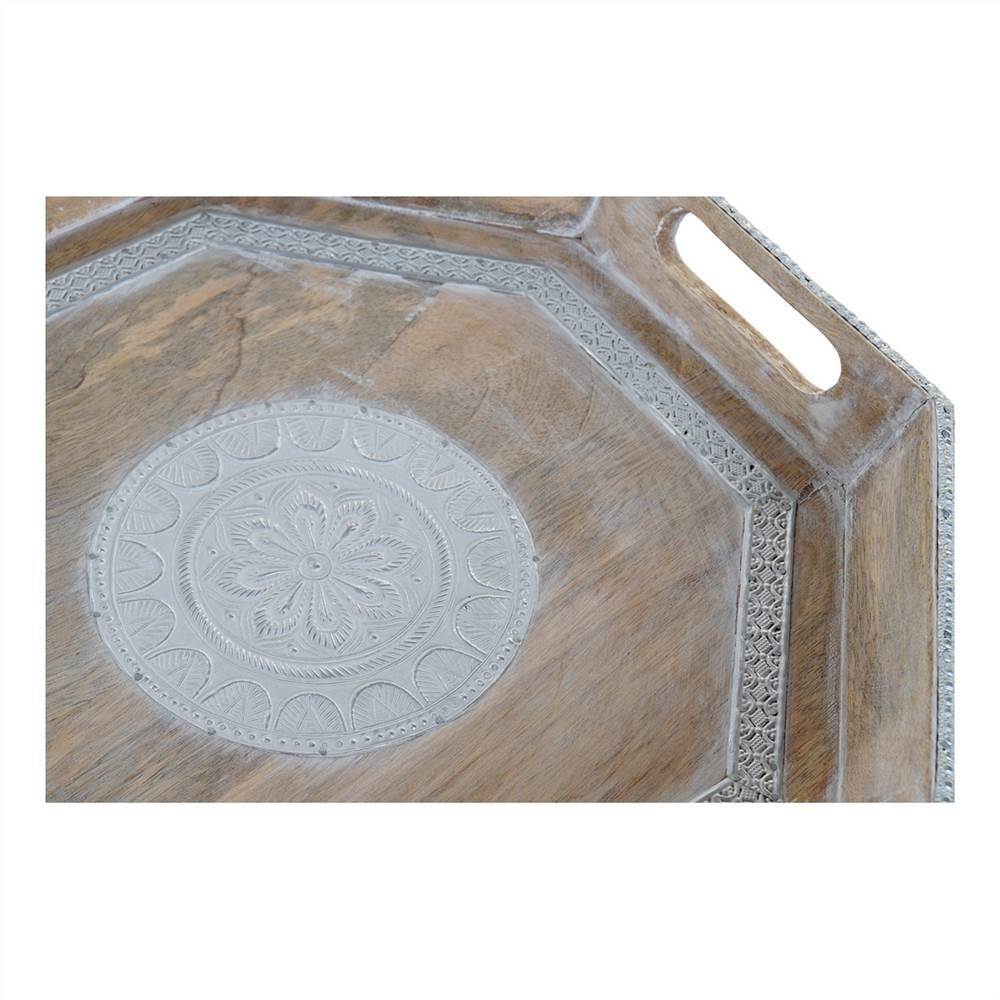 

DKD Home Decor Aluminium Mango Wood Tray