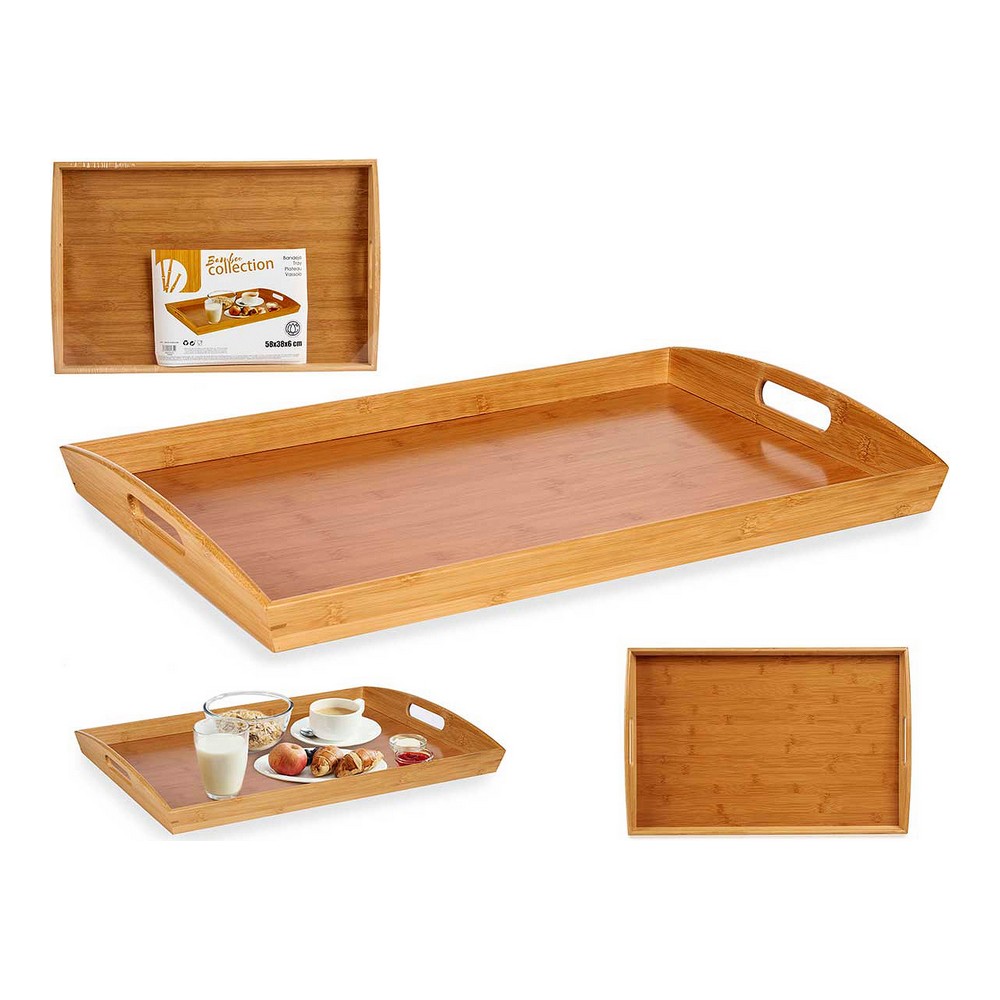 Tray With handles Bamboo (38 x 6 x 58 cm)