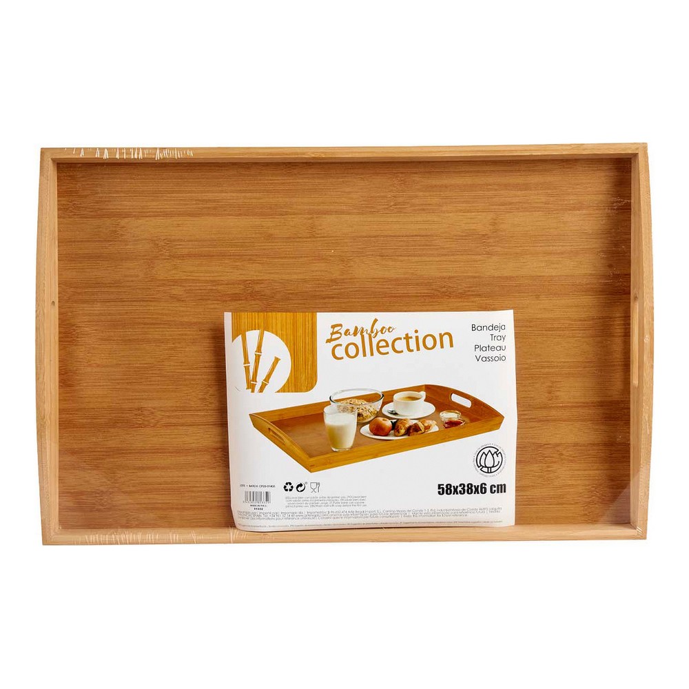 Tray With handles Bamboo (38 x 6 x 58 cm)