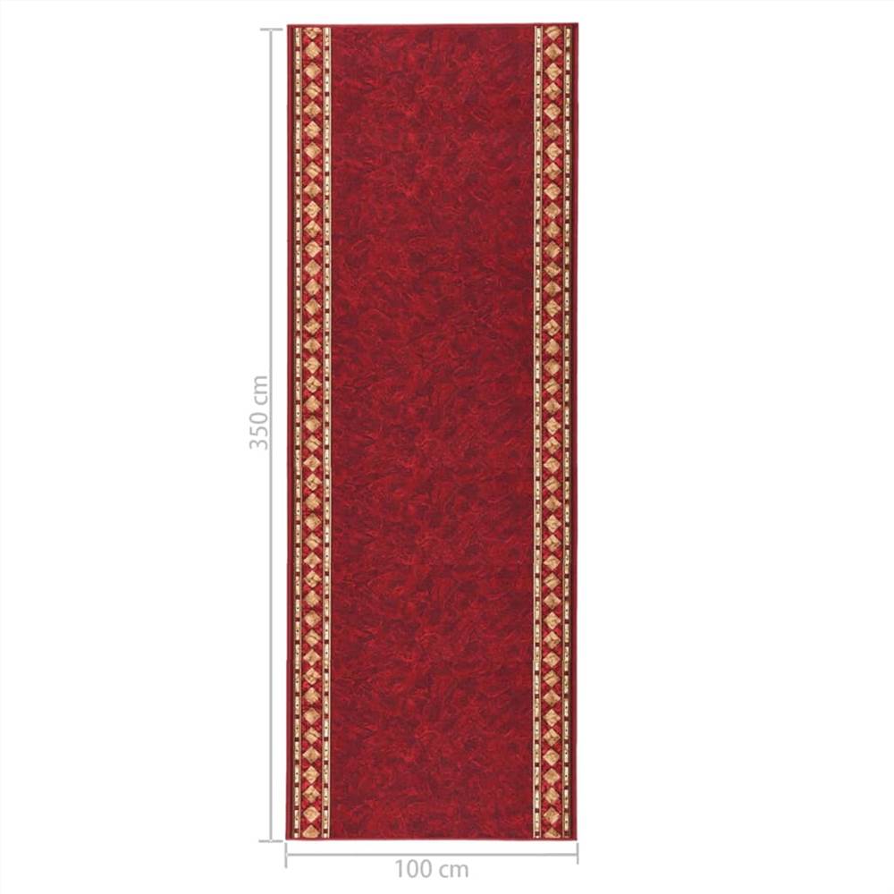 Carpet Runner Red 100x350 cm Anti Slip