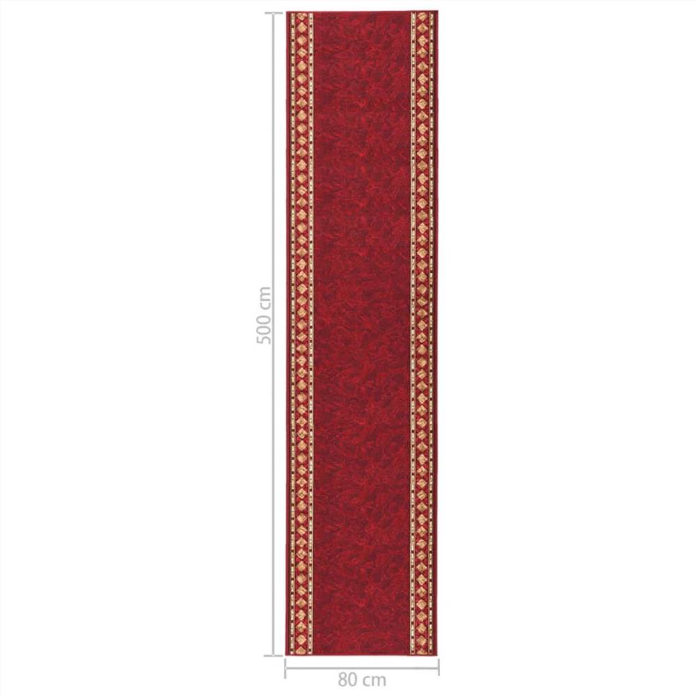 Carpet Runner Red 80x500 cm Anti Slip