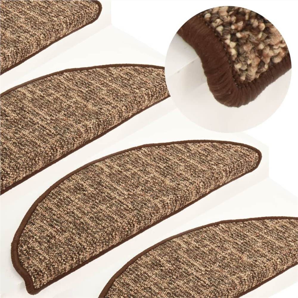 

Carpet Stair Treads 15 pcs Brown 56x20 cm