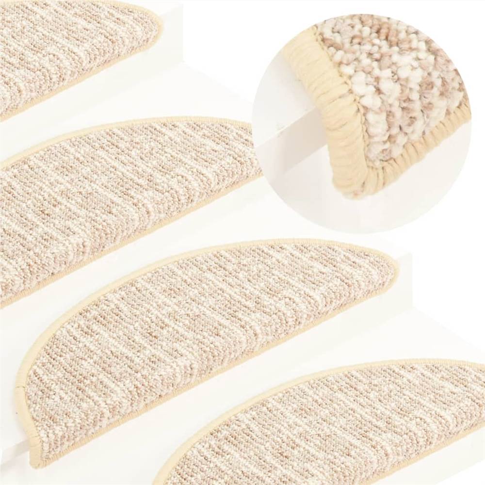 

Carpet Stair Treads 15 pcs Cream 65x25 cm