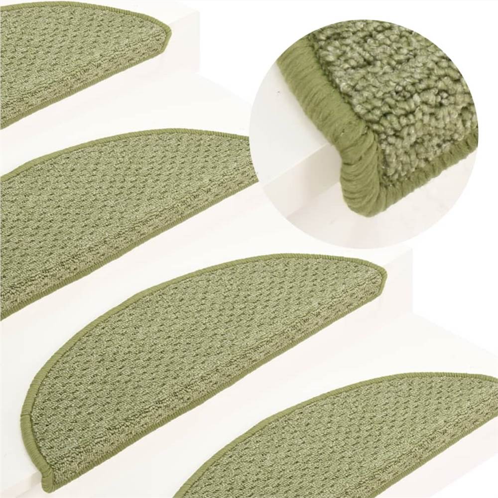 

Carpet Stair Treads 15 pcs Green 56x20 cm