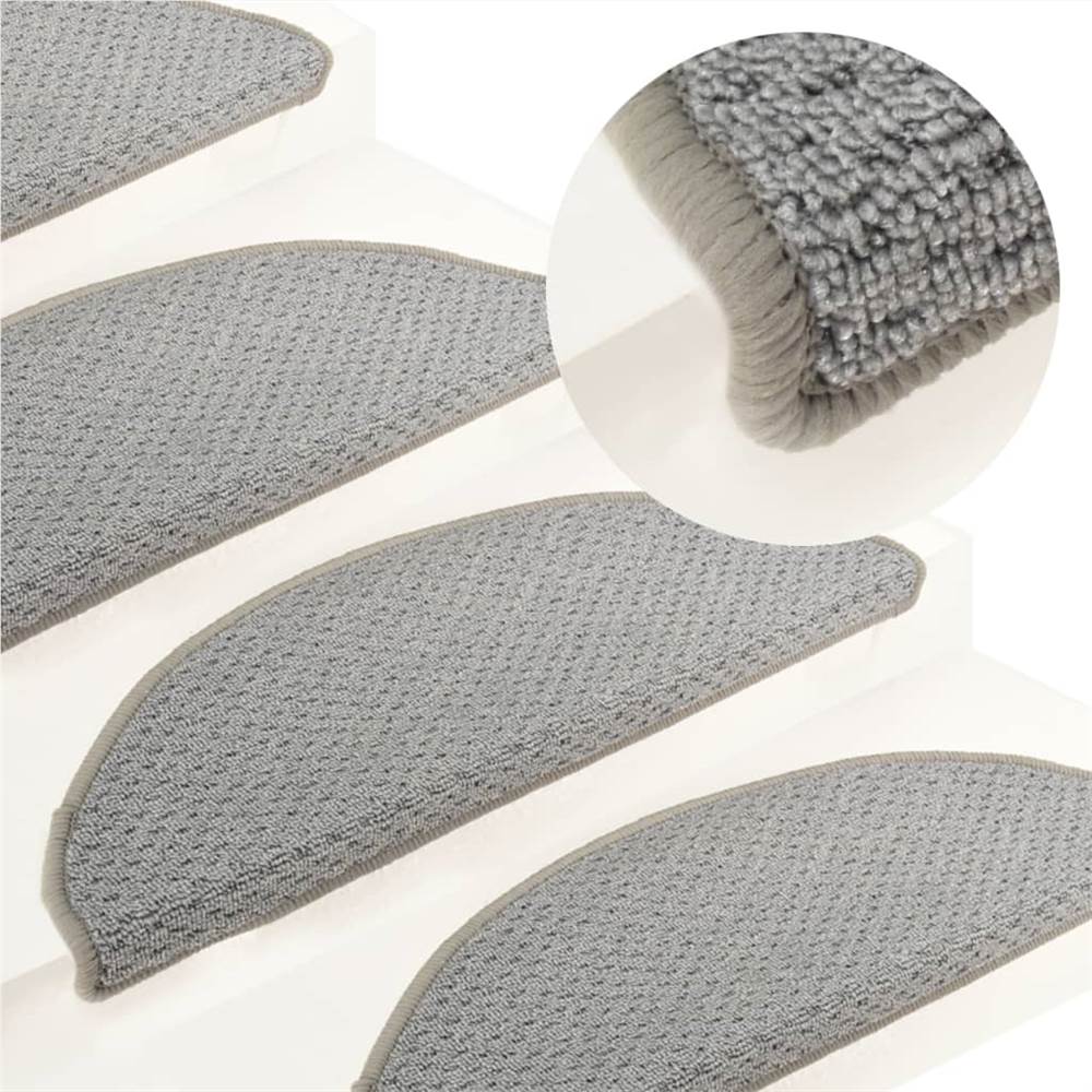

Carpet Stair Treads 15 pcs Grey 65x25 cm