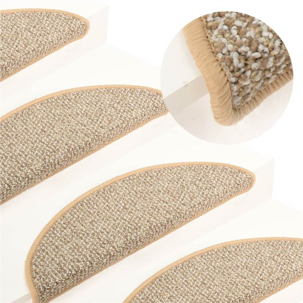 

Carpet Stair Treads 15 pcs Light Brown 56x20 cm