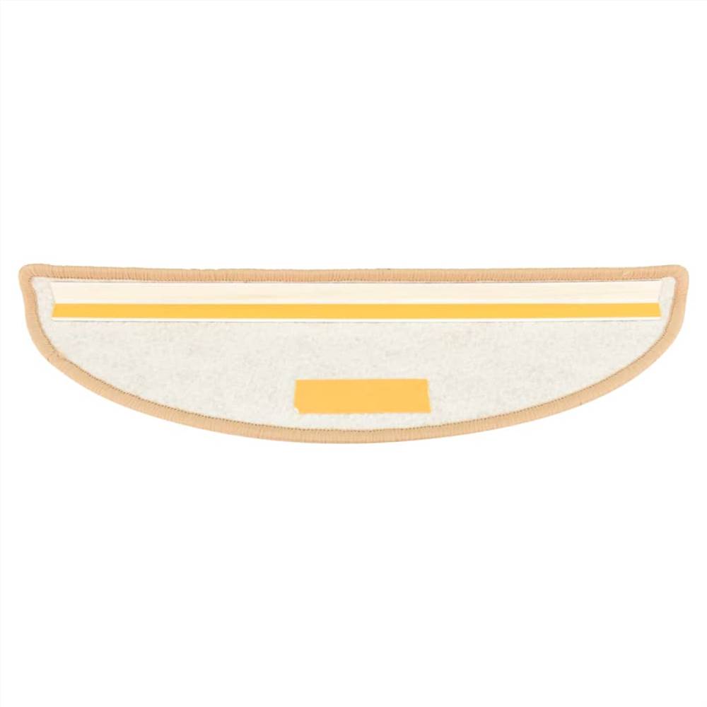 Carpet Stair Treads 15 pcs Light Brown 56x20 cm