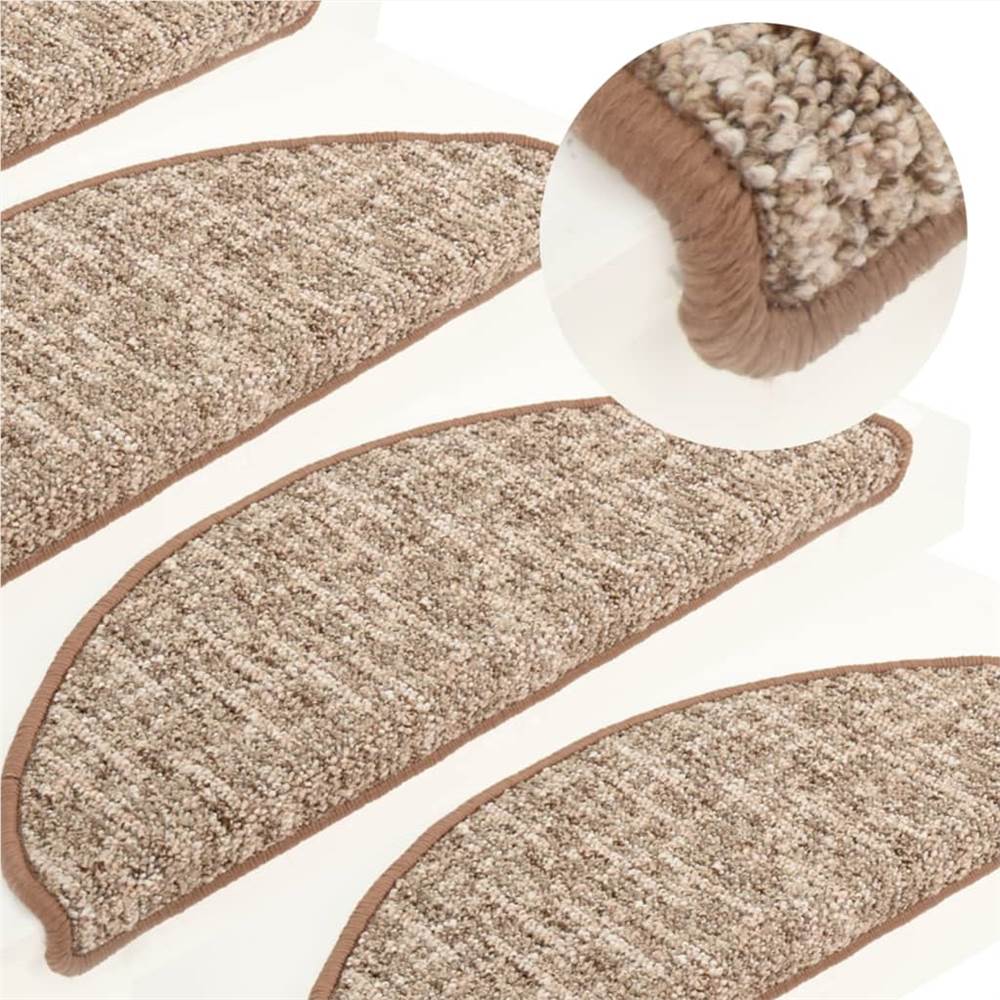 

Carpet Stair Treads 15 pcs Light Brown 56x20 cm