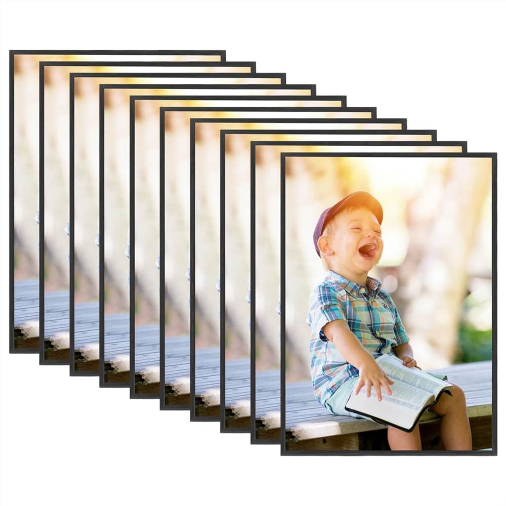 Photo Frames Collage 10 pcs for Wall or Table Black 15x21cm MDF