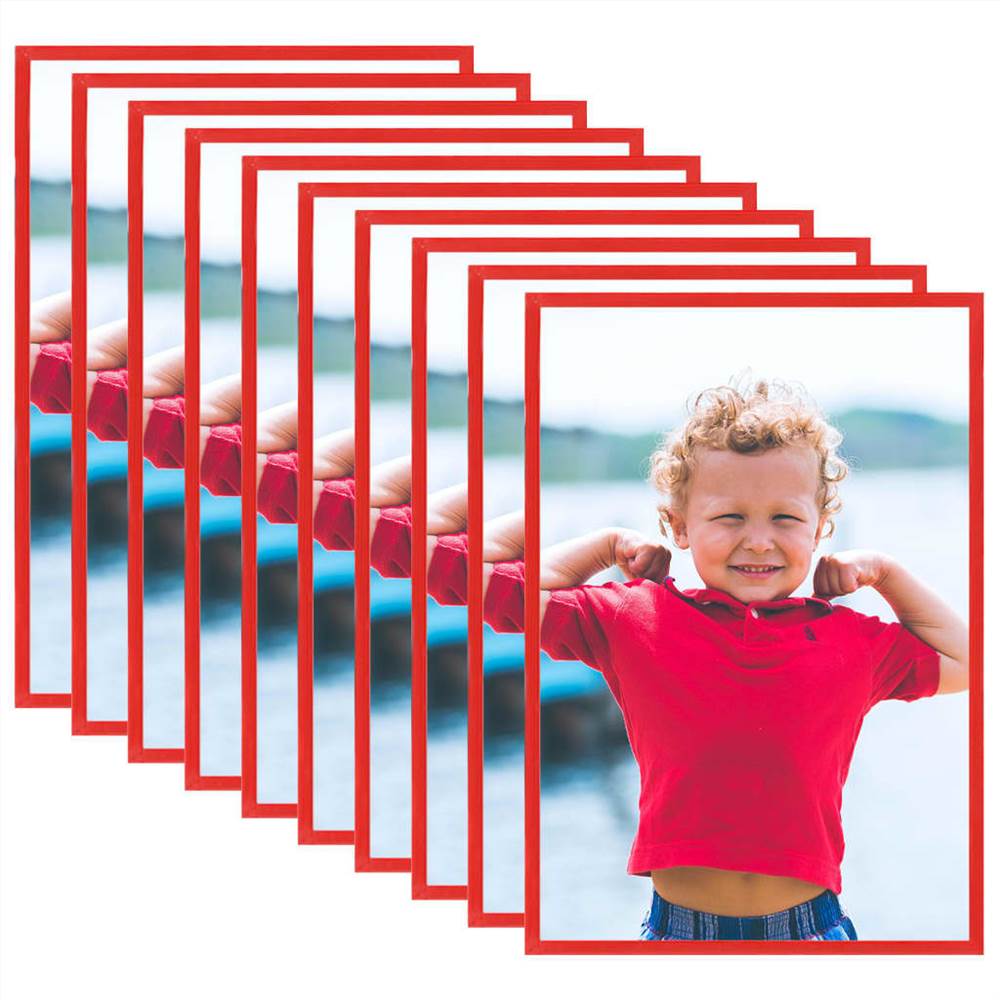 

Photo Frames Collage 10 pcs for Wall or Table Red 10x15 cm MDF