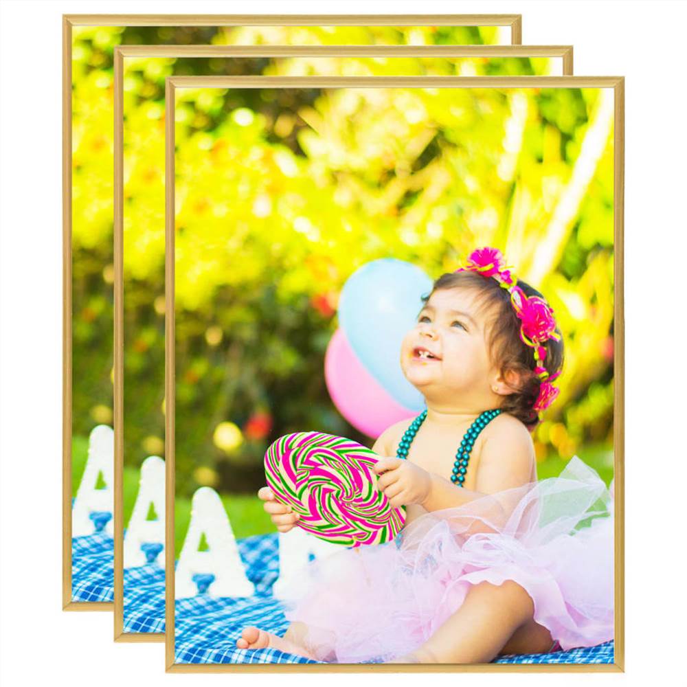 

Photo Frames Collage 3 pcs for Wall or Table Gold 40x50 cm MDF