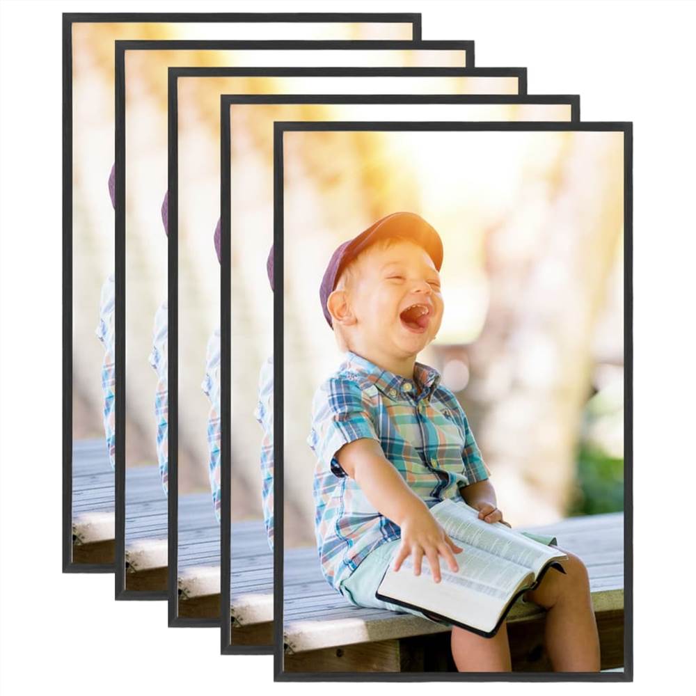 Photo Frames Collage 5 pcs for Wall or Table Black 10x15 cm MDF