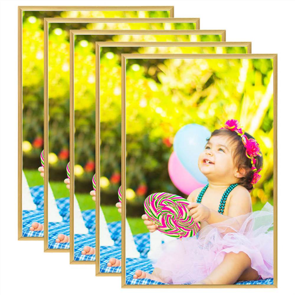 

Photo Frames Collage 5 pcs for Wall or Table Gold 50x70 cm MDF