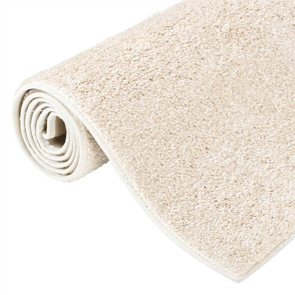 Soft Pile Rug Antislip 57x150 cm Beige