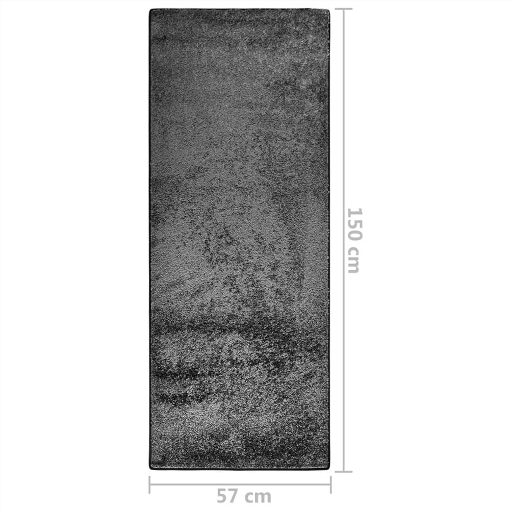 Soft Pile Rug Anti-slip 57x150 cm Grey