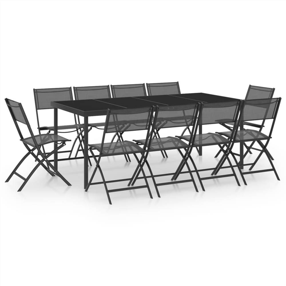 11 Piece Outdoor Dining Set Steel