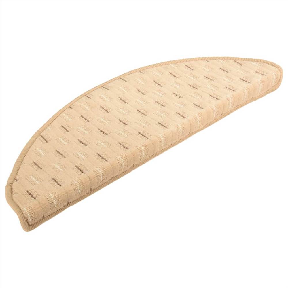 Carpet Stair Treads 15 pcs Cream 56x20 cm