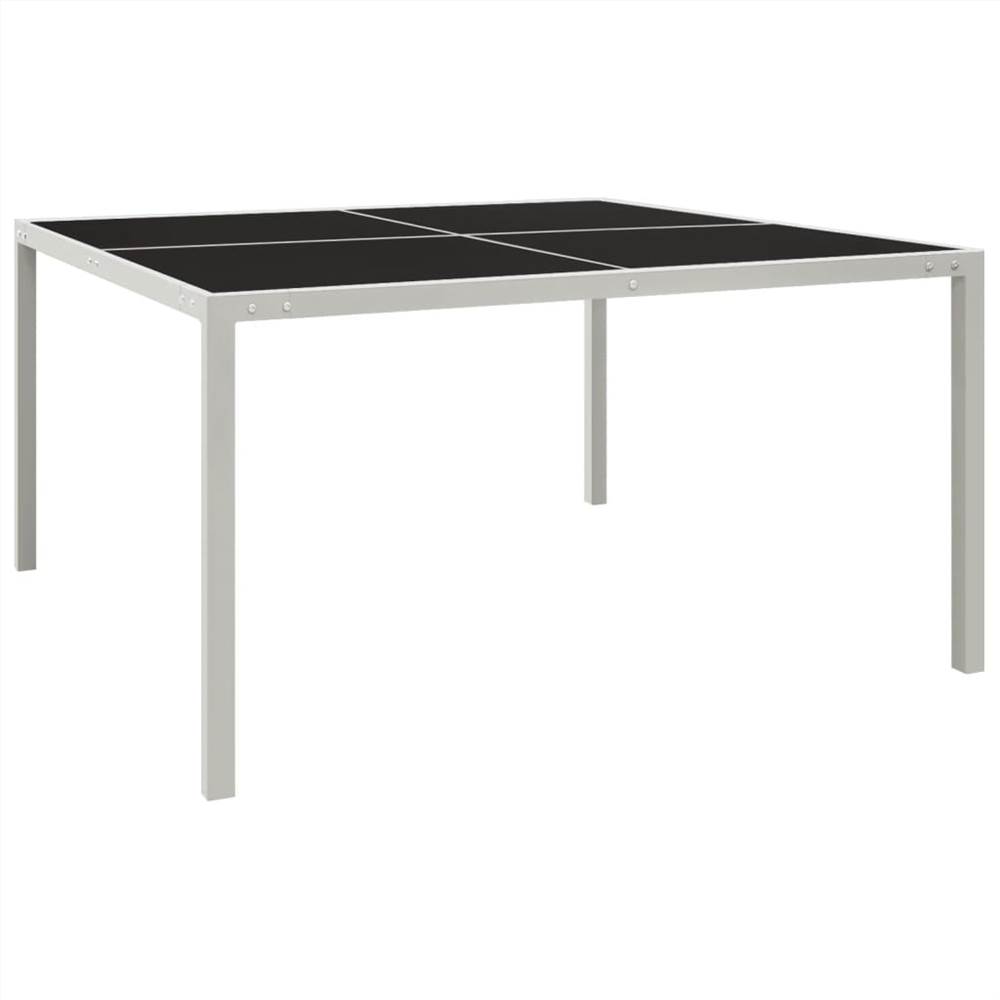 

Garden Table 130x130x72 cm Grey Steel and Glass