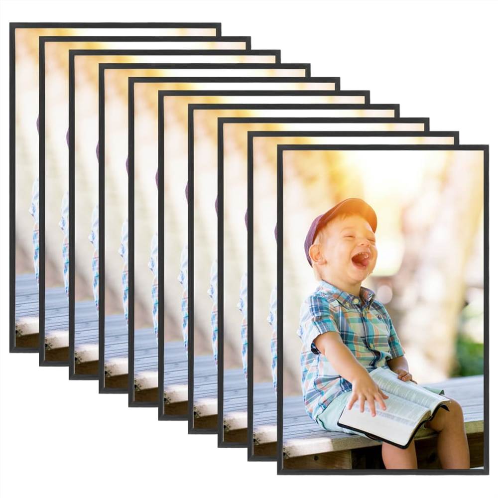 

Photo Frames Collage 10 pcs for Wall or Table Black 10x15cm MDF
