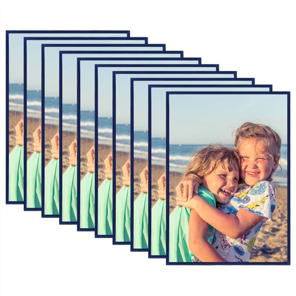 

Photo Frames Collage 10 pcs for Wall or Table Blue 15x21 cm MDF