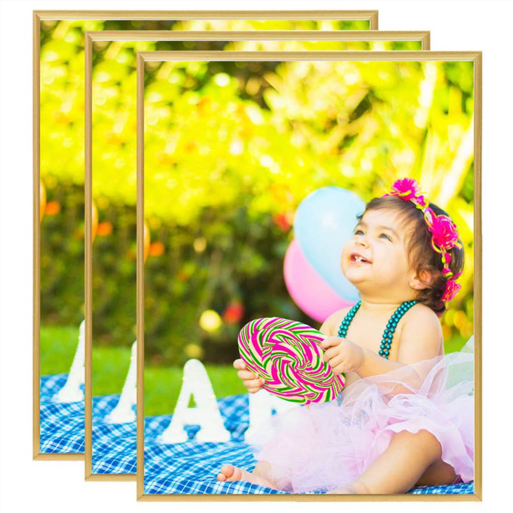 

Photo Frames Collage 3 pcs for Wall or Table Gold 20x25 cm MDF