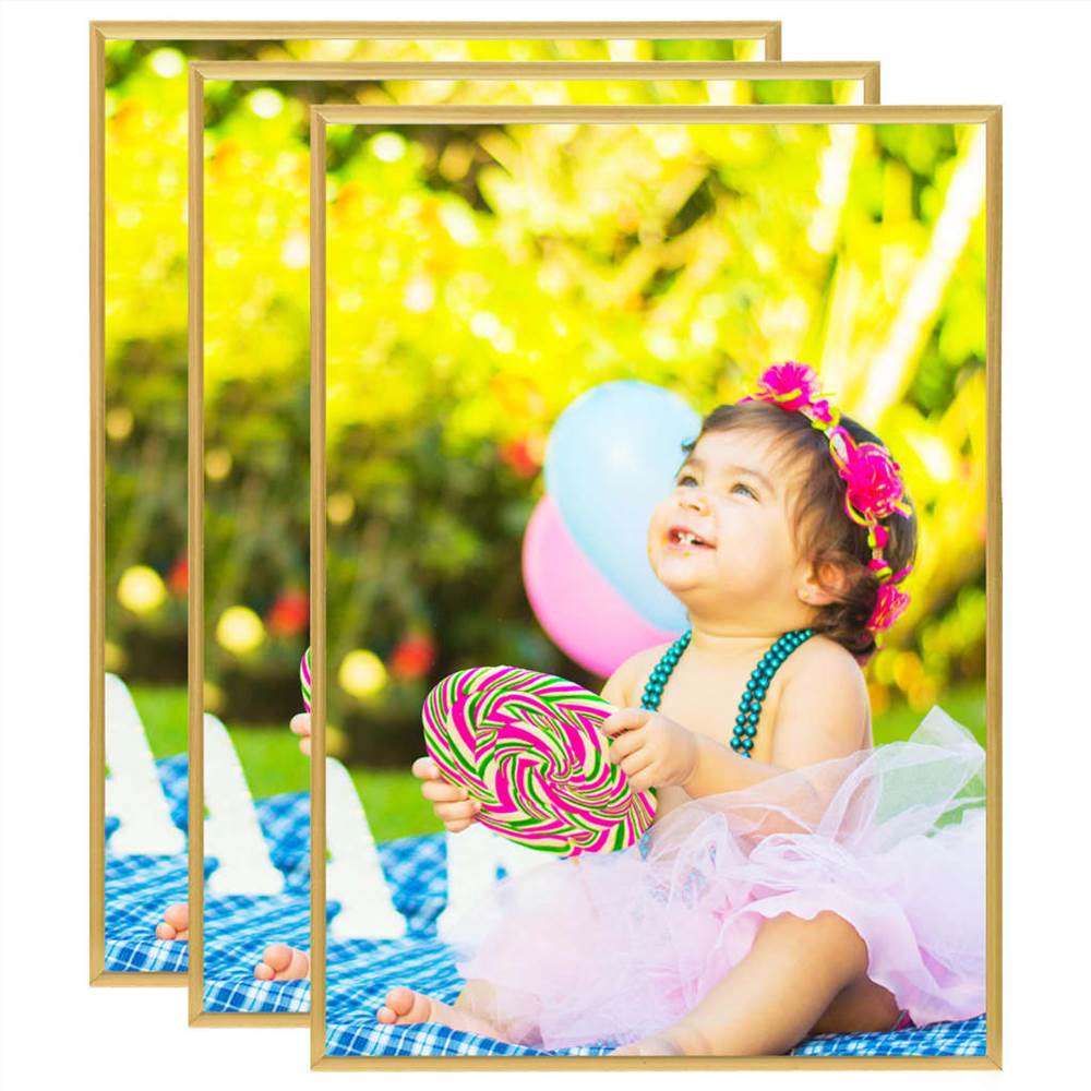 

Photo Frames Collage 3 pcs for Wall or Table Gold 29.7x42cm MDF