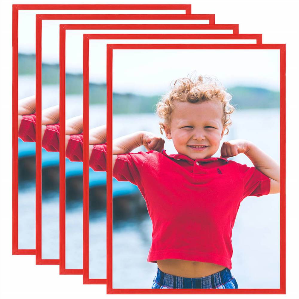 

Photo Frames Collage 5 pcs for Wall or Table Red 18x24 cm MDF