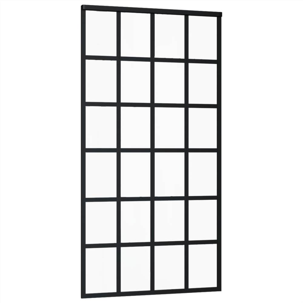 Sliding Door ESG Glass and Aluminium 102x205 cm Black