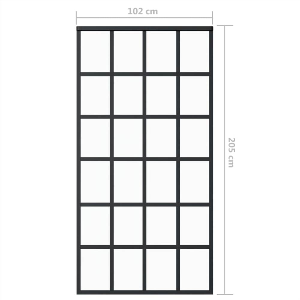 Sliding Door ESG Glass and Aluminium 102x205 cm Black