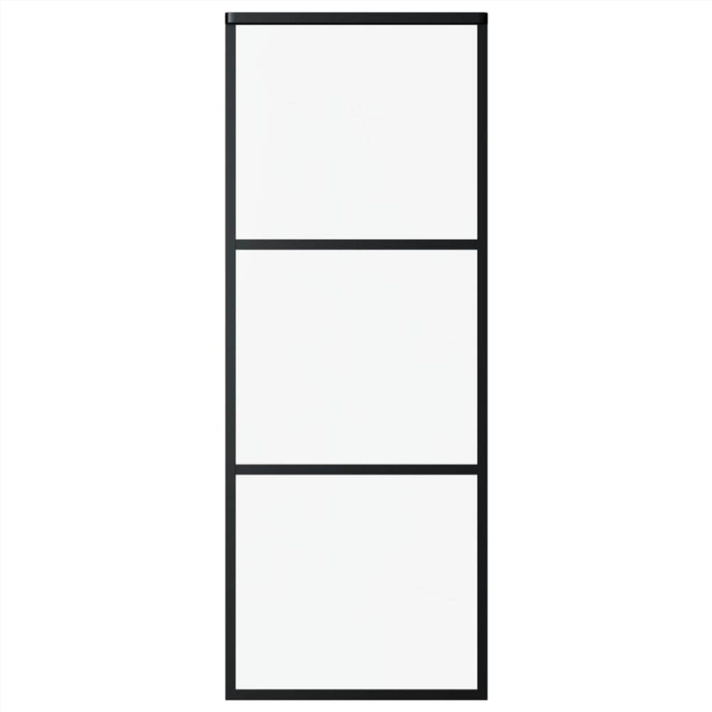 Sliding Door ESG Glass and Aluminium 76x205 cm Black