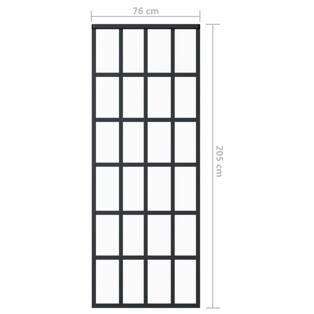 

Sliding Door ESG Glass and Aluminium 76x205 cm Black