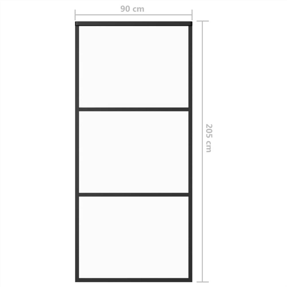 Sliding Door ESG Glass and Aluminium 90x205 cm Black