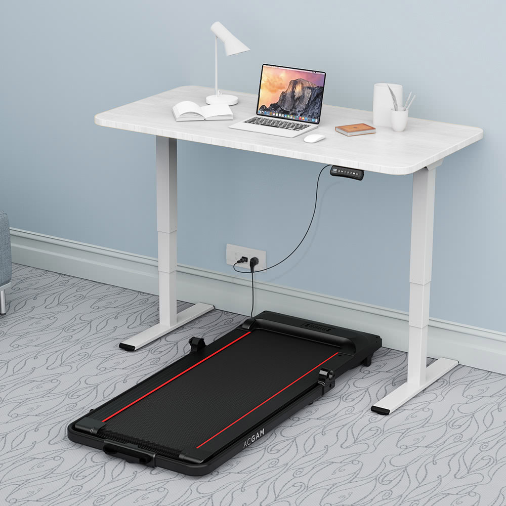 

ACGAM ET225E Electric Dual-motor Three-stage Legs Standing Desk Frame White + ACGAM 140*60*1.8 CM Table Top White + ACGAM T02P Smart Treadmill