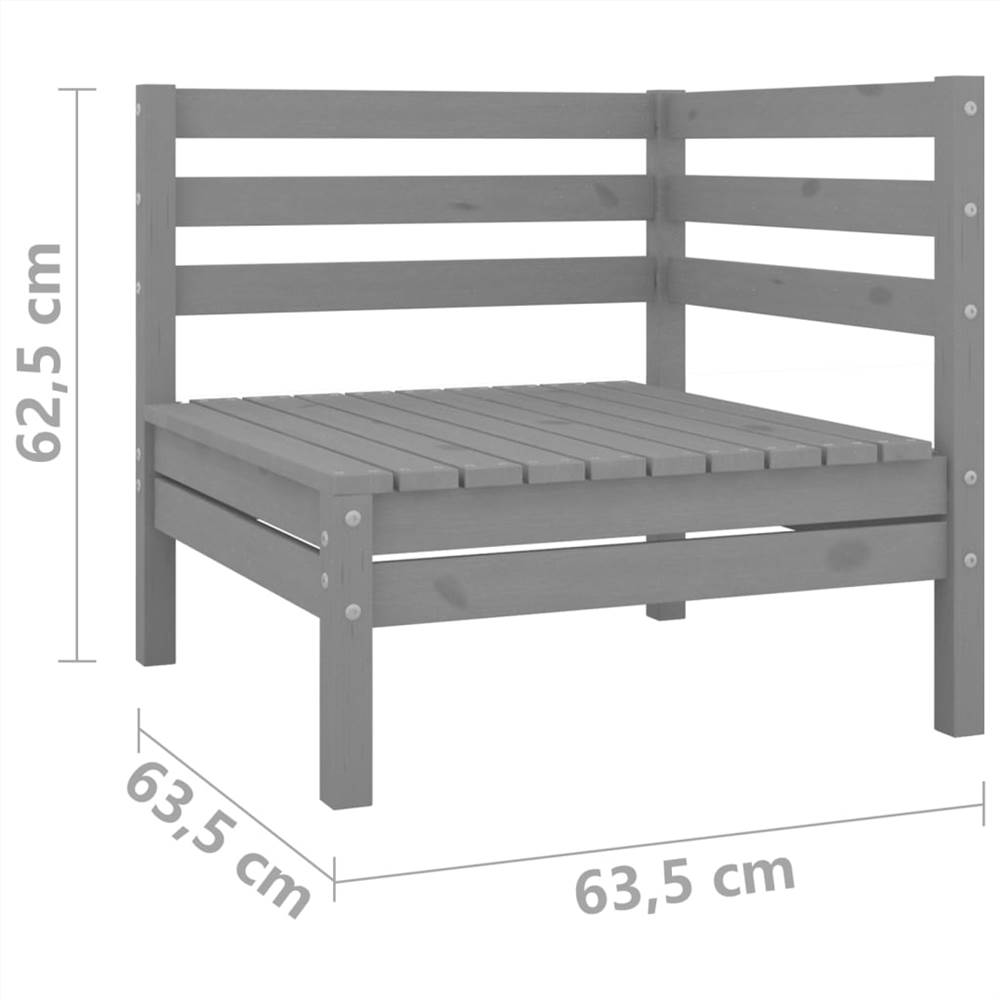 

11 Piece Garden Lounge Set Grey Solid Pinewood