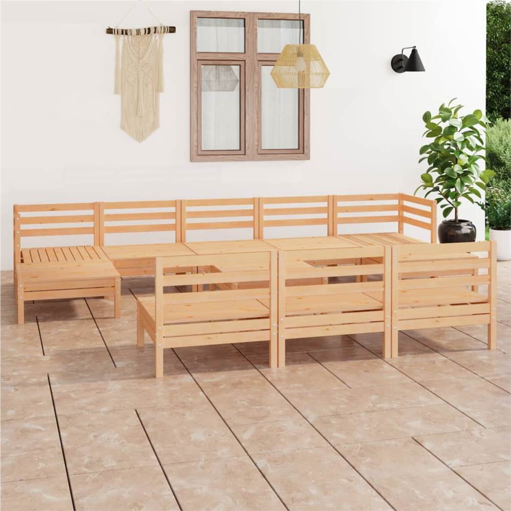 

11 Piece Garden Lounge Set Solid Pinewood