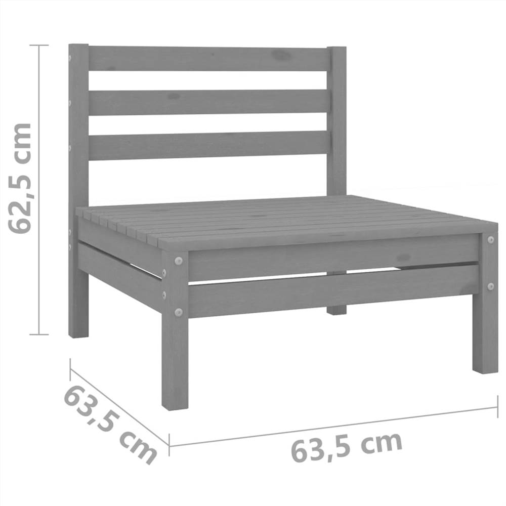 

9 Piece Garden Lounge Set Grey Solid Pinewood