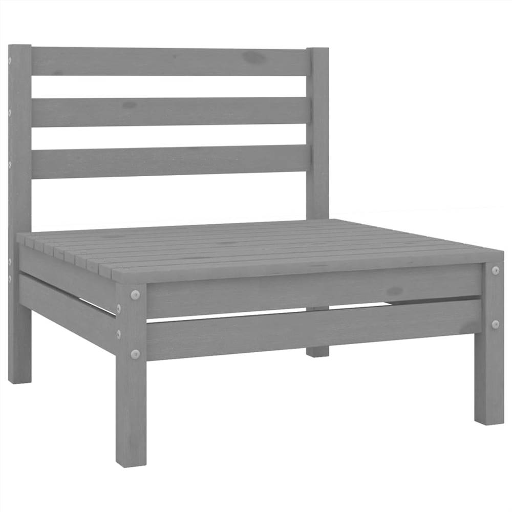 

9 Piece Garden Lounge Set Grey Solid Pinewood