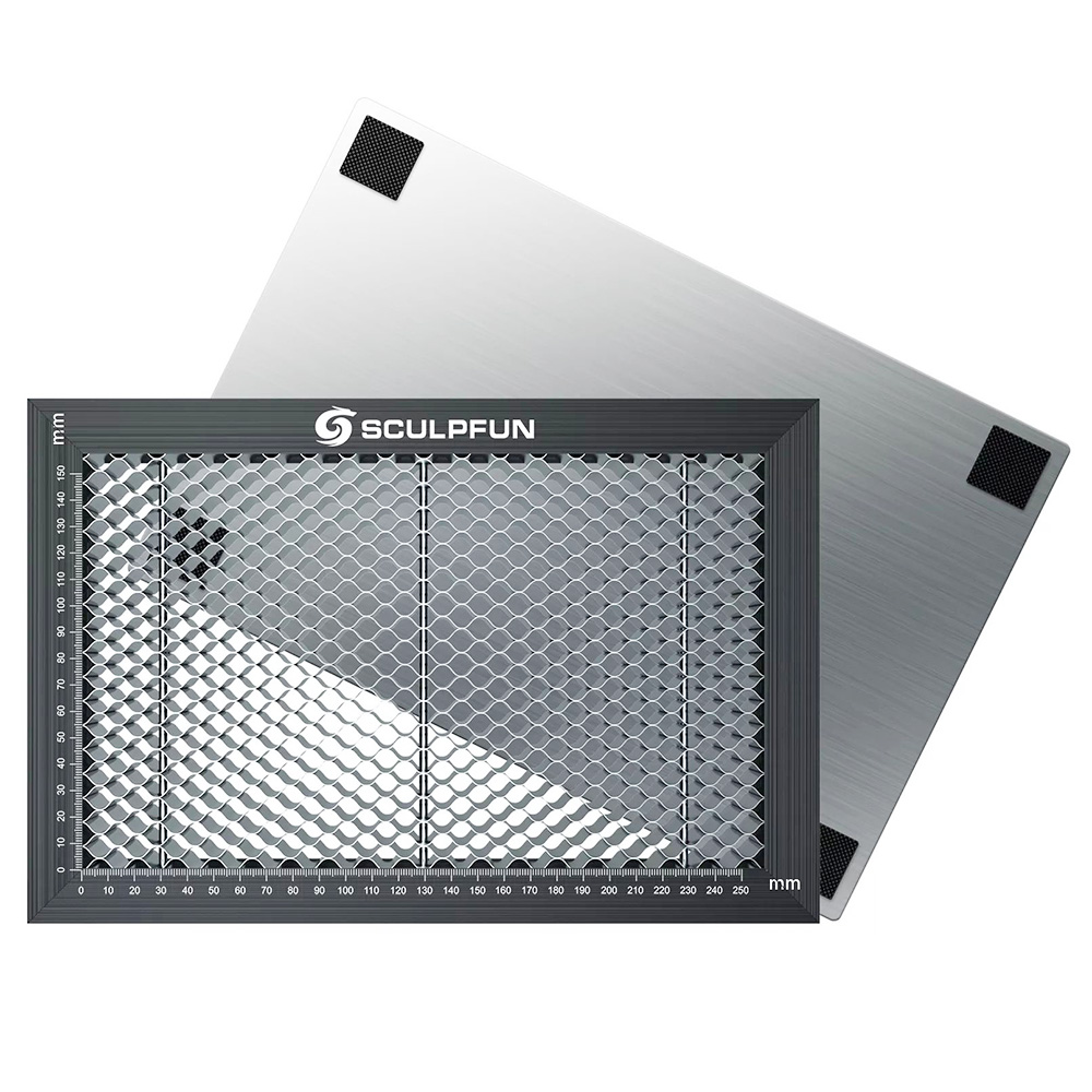 SCULPFUN Wabenplatte, 200 x 300 mm, schnelle Wärmeableitung, Desktop-Schutz, sichtbares Durchschneiden, schnelle Messung