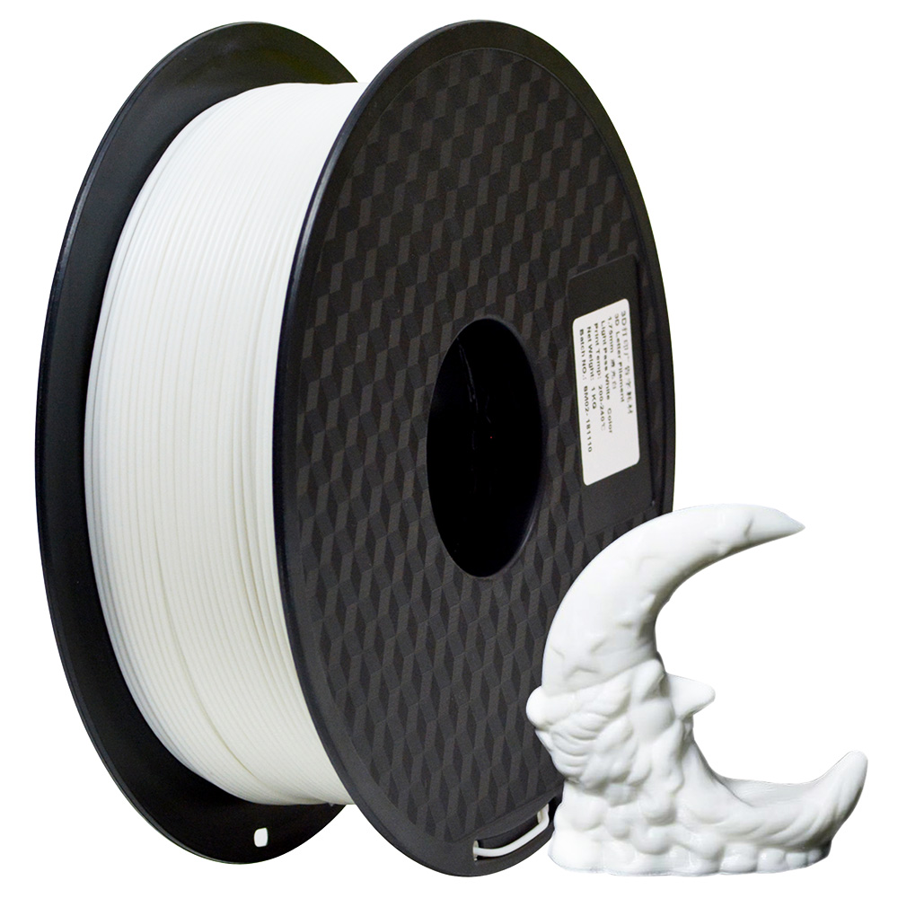 Impressora Makibes 3D 1Kg PLA Filament 1.75mm 2.2LBS por carretel Material de impressão 3D - Branco