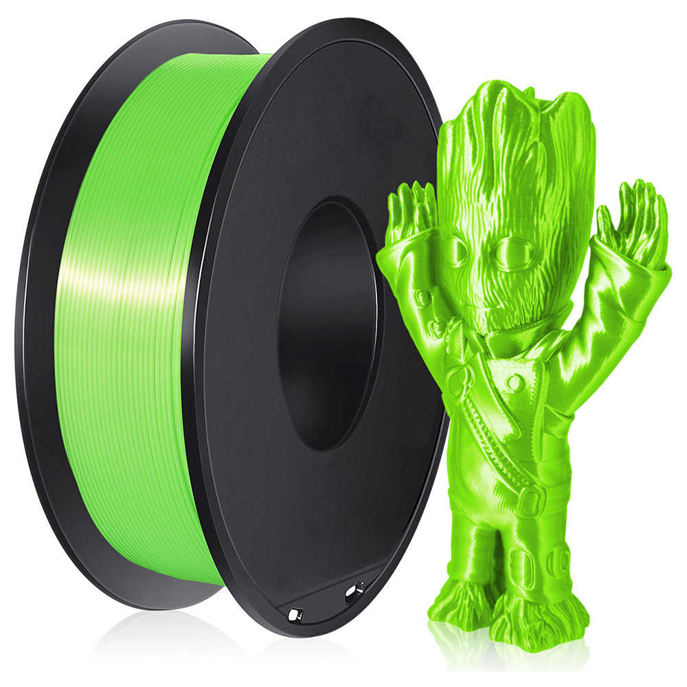 Makibes 3D Printer 1Kg Silk PLA Filament 1.75mm 2.2LBS per spool 3D Printing Material - Green
