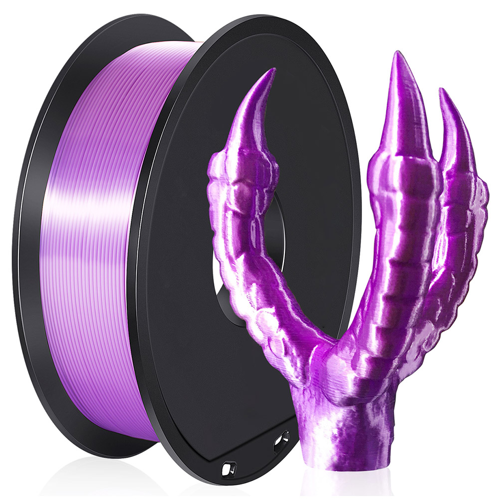 Impresora Makibes 3D 1Kg Filamento de seda PLA 1.75 mm 2.2 libras por carrete Material de impresión 3D - Púrpura
