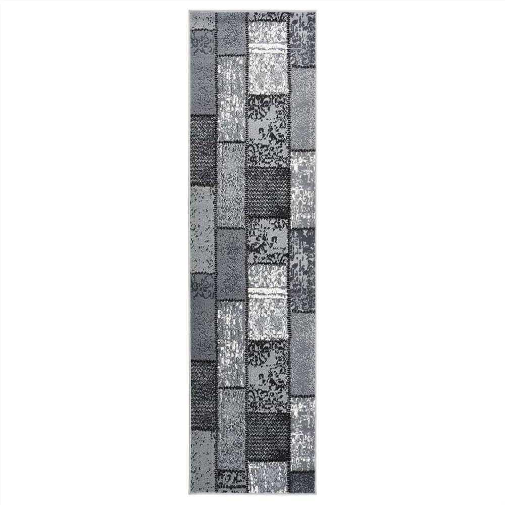 

Runner Rug BCF Grey with Block Pattern 100x500 cm