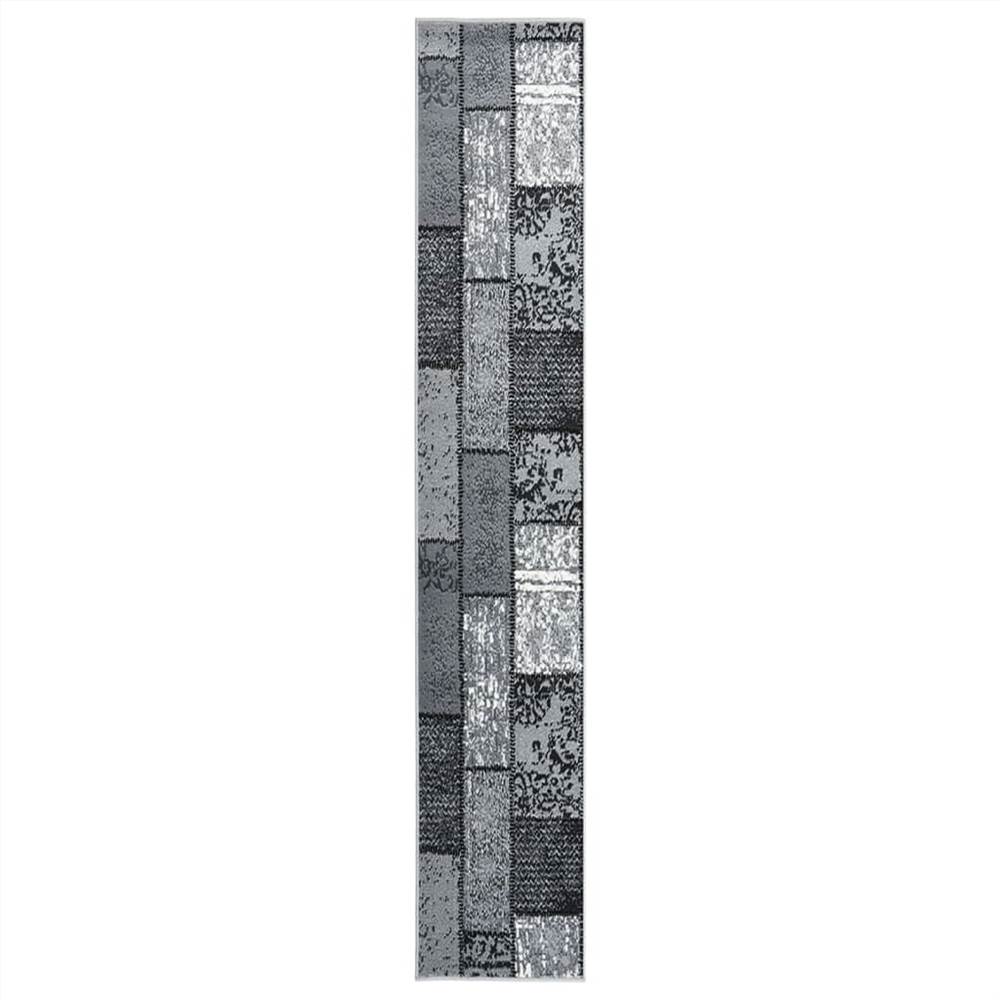 

Runner Rug BCF Grey with Block Pattern 60x500 cm