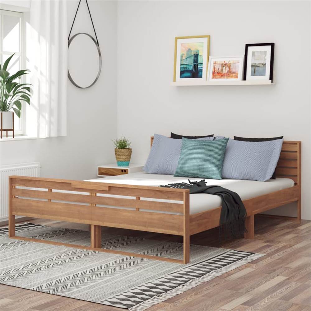 Bed Frame Solid Teak Wood 160x200 cm
